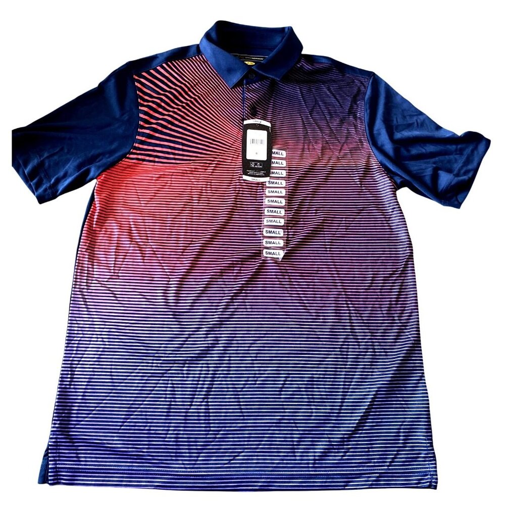 Greg Norman Small Mens Polo Shirt With Moisture-Wicking Technology UPF 30+ Sun P